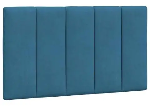 Pat cu saltea, albastru, 90x190 cm, catifea - 5/5