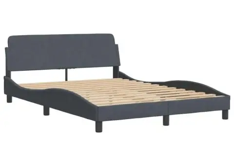 Pat cu saltea, gri închis, 120x200 cm, catifea - 4/5