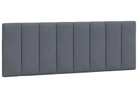 Pat cu saltea, gri închis, 140x190 cm, catifea - 5/5