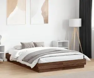 vidaXL Cadru de pat, stejar maro, 120x190 cm, lemn prelucrat