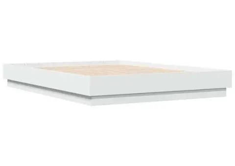 Cadru de pat, alb, 120x190 cm, lemn prelucrat - 2/5