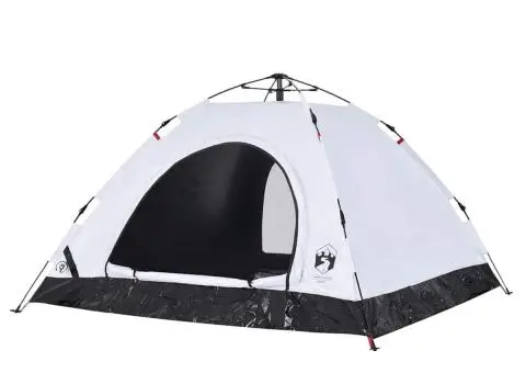 Cort de camping 5 persoane, alb opac, setare rapidă, țesătură - 5/5