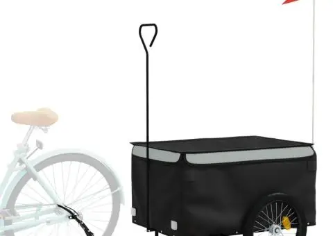 Remorcă pentru biciclete, negru și gri, 30 kg, fier - 3/5