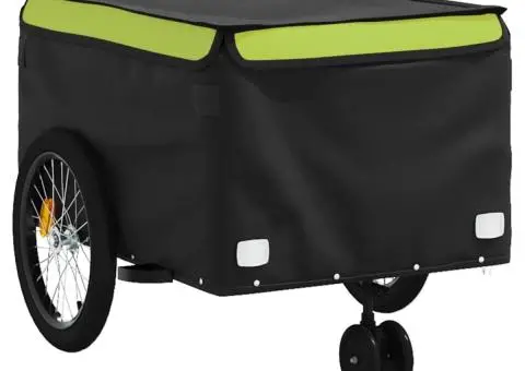 Remorcă pentru biciclete, negru și verde, 45 kg, fier - 4/5