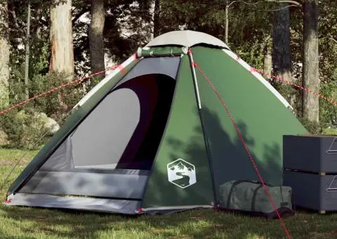 Cort de camping cupolă pentru 4 persoane, verde, impermeabil - 1/5