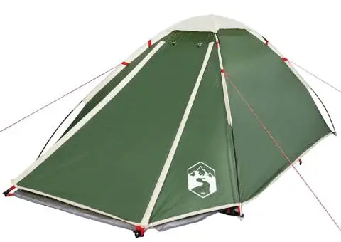 Cort de camping cupolă pentru 4 persoane, verde, impermeabil - 5/5