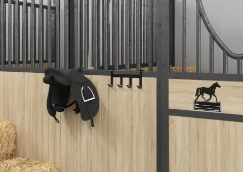 Cuier pentru căpăstru cu 4 cârlige, negru, oțel - 3/5