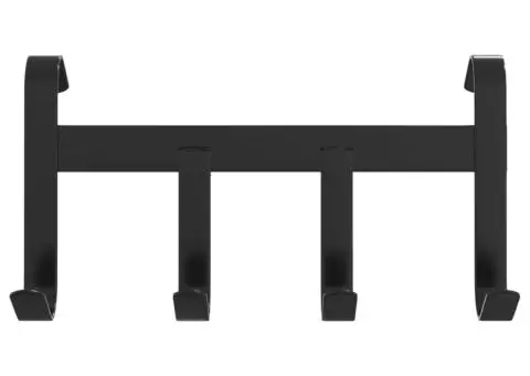 Cuier pentru căpăstru cu 4 cârlige, negru, oțel - 4/5