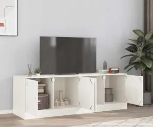 vidaXL Dulapuri TV 2 buc., alb, 67x39x44 cm Otel