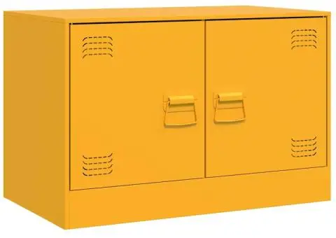 Comodă TV, galben muștar, 67x39x44 cm, oțel - 2/5