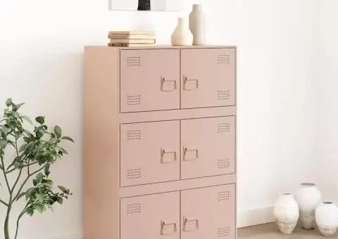 Bufeta Roz 67x39x107 cm oțel - 3/5