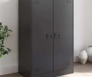 vidaXL Servantă, negru, 67x39x107 cm, oțel