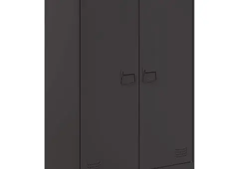 Servantă, negru, 67x39x107 cm, oțel - 2/5