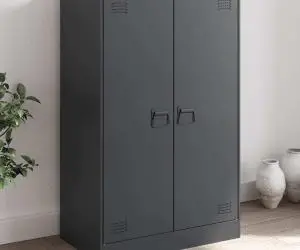 vidaXL Servantă, antracit, 67x39x107 cm, oțel