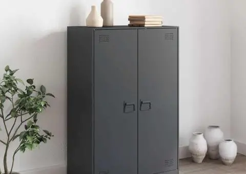 Servantă, antracit, 67x39x107 cm, oțel - 3/5