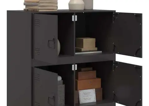 Servantă, negru, 67x39x73 cm, oțel - 4/5