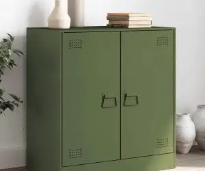 vidaXL Bufeta verde măslină 67x39x73 cm oțel