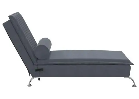 vidaXLȘezlong de masaj cu sprijin, gri închis, catifea - 5/5