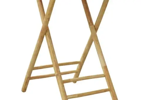 Masă de grădină pliabilă, Ø55x75 cm, bambus - 2/5