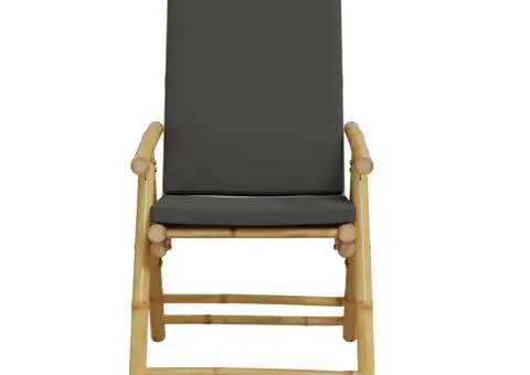 Scaune de grădină pliabile rabatabile, cu perne, 2 buc., bambus - 5/5