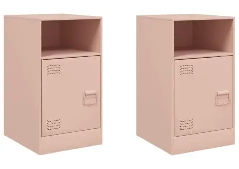 Noptiere, 2 buc., 34,5x39x62 , 34,5x39x62 cm, oțel - 2/5