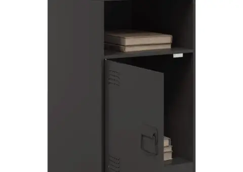 Noptiere, 2 buc., negru, 34,5x39x62 cm, oțel - 4/5