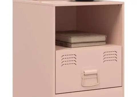 Noptieră, negru, 34,5x39x44 cm, oțel - 4/5