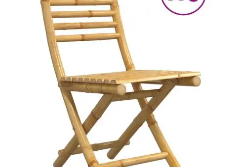 Scaune de grădină pliabile, 6 buc., 43x54x88 cm, bambus - 2/5