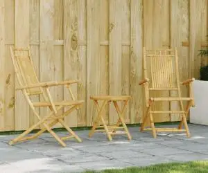 vidaXL Set mobilier bistro, 3 piese, bambus