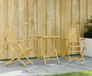 vidaXL Set mobilier bistro, 3 piese, bambus