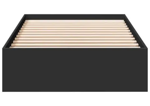 Cadru de pat cu sertare, negru, 90x190 cm, lemn prelucrat - 4/5