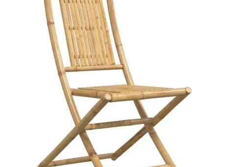 Scaune de grădină pliabile, 8 buc., 46x66x99 cm, bambus - 3/5