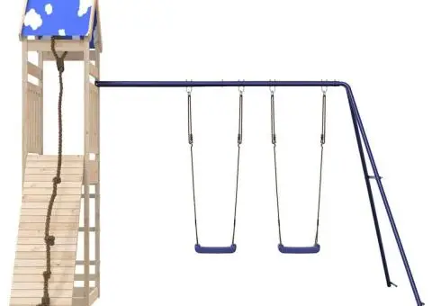 Set de joacă pentru exterior, lemn masiv de pin - 3/5