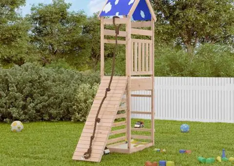 Set de joacă pentru exterior, lemn masiv de pin - 1/5