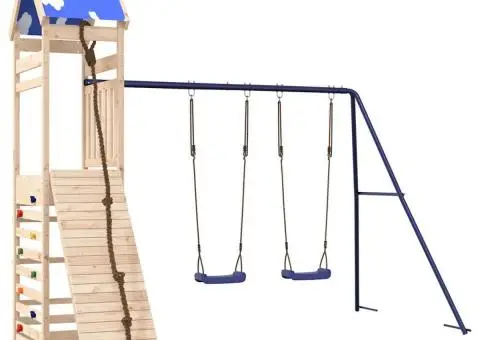 Set de joacă pentru exterior, lemn masiv de pin - 2/5