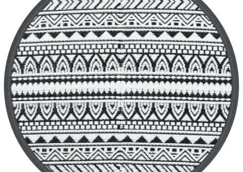 Covor de exterior, ARAKIL negru, Ø200 cm, PP - 2/5