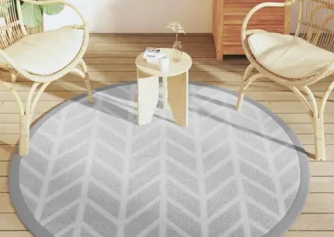 Covor de exterior, ARAKIL gri, Ø160 cm, PP - 3/5