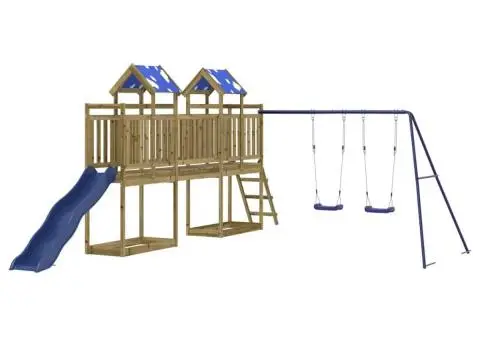 Set de joacă pentru exterior, lemn de pin impregnat - 3/5