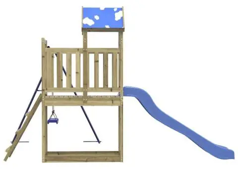 Set de joacă pentru exterior, lemn de pin impregnat - 5/5