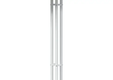 Masă de bucătărie, alb, Ø60x110 cm, lemn prelucrat și oțel - 5/5