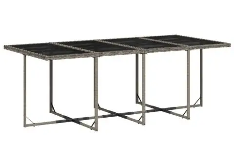 Set mobilier de grădină cu perne, 13 piese, gri, poliratan - 4/5