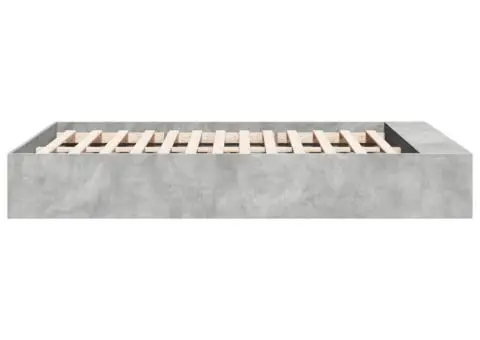 Cadru de pat, gri beton, 135x190 cm, lemn prelucrat - 5/5