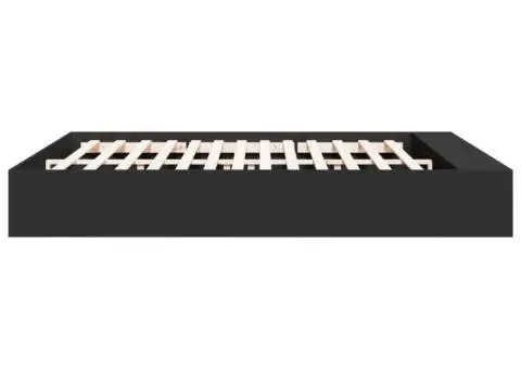 Cadru de pat negru 180x200 cm din lemn prelucrat - 5/5
