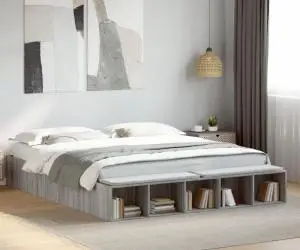 vidaXL Cadru de pat, gri sonoma, 180x200 cm, lemn prelucrat