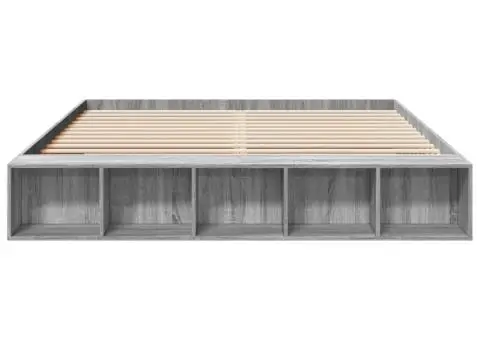 Cadru de pat, gri sonoma, 180x200 cm, lemn prelucrat - 4/5