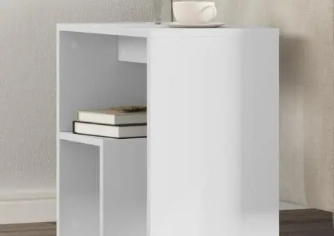 Masă laterală, 2 buc., alb, 50x30x50 cm, lemn prelucrat - 1/5