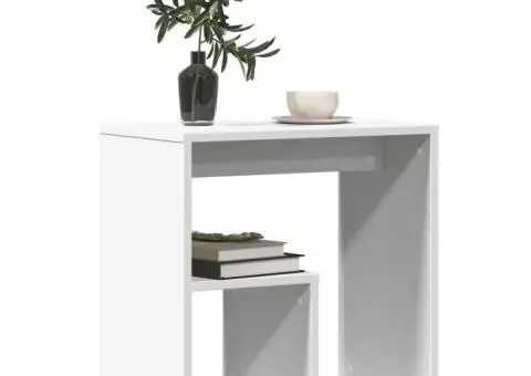 Masă laterală, 2 buc., alb, 50x30x50 cm, lemn prelucrat - 4/5