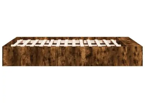 Cadru de pat, stejar afumat, 140x190 cm, lemn prelucrat - 5/5