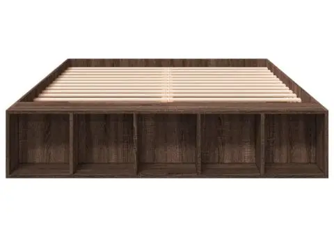 Cadru de pat, stejar maro, 150x200 cm, lemn prelucrat - 4/5