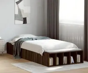 vidaXL Cadru de pat, stejar maro, 75x190 cm, lemn prelucrat